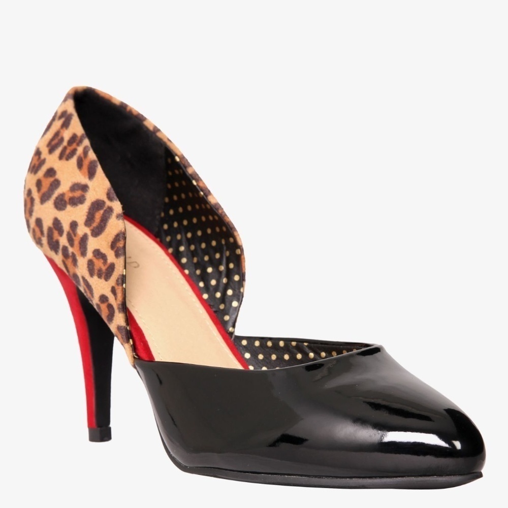 EUC Torrid Leopard Print Colorblock Mod Pin-Up Girl Pumps Heels Size 10W 10 Wide